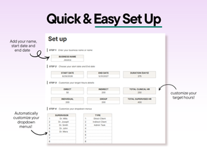 Clinical Hours Tracker Google & Excel Spreadsheet